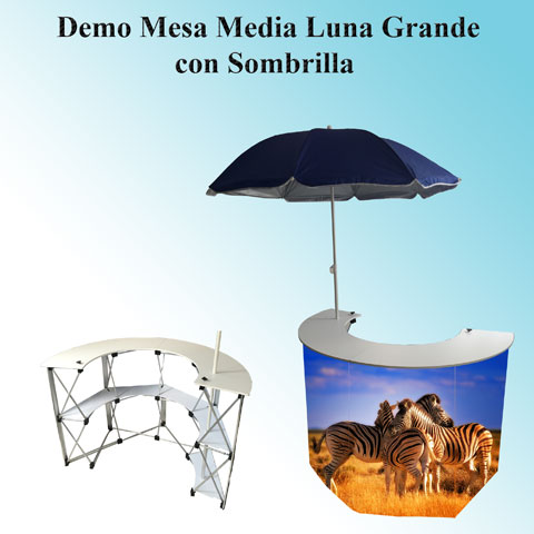Demo Media Luna con Sombrilla Grande